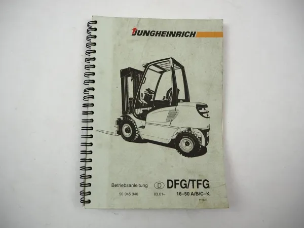 Orig. Jungheinrich DFG TFG 16 - 50 A B C Gabelstapler Betriebsanleitung 2001