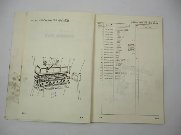 Orig. Komatsu 4P Gasoline Engine FG 10 14 15 18 L -12 Forklift Parts Book 1981