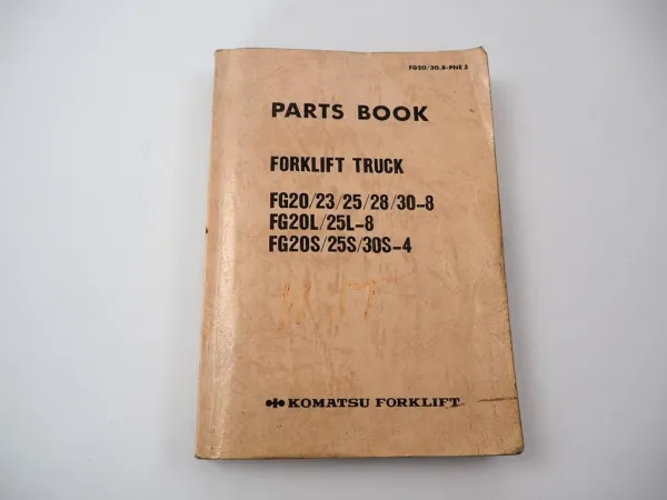 Orig. Komatsu FG 20 23 25 28 30 -8 L S Forklift Parts List Ersatzteilliste 1985