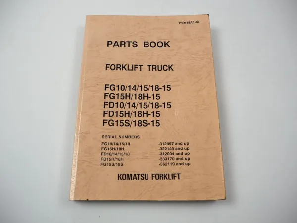 Orig. Komatsu FG FD 10 14 15 18 -15 H S Forklift Parts List Ersatzteilliste 1994