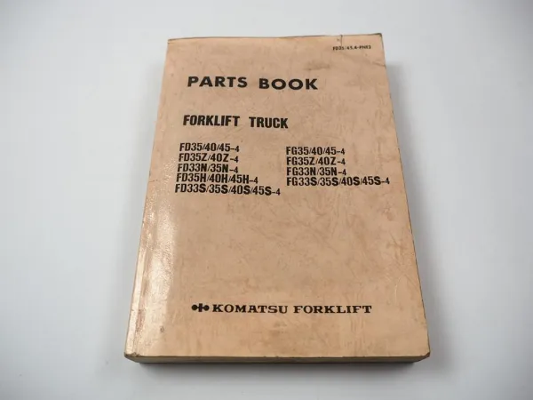 Orig. Komatsu FG FD 33 35 40 45 -4 Z N H S Forklift Parts List Ersatzteilliste