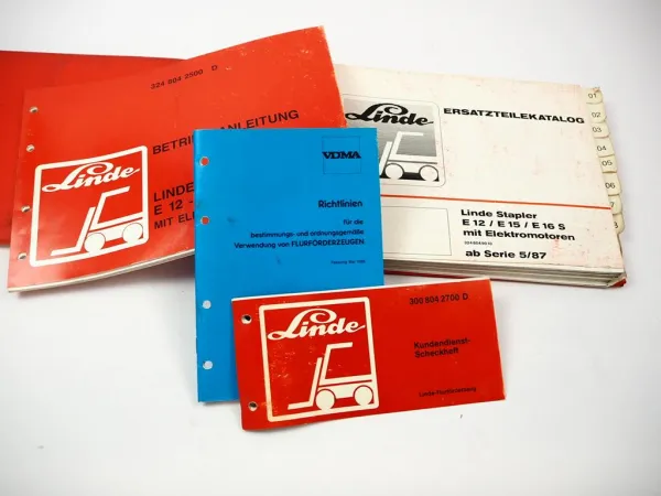 Orig Linde E12 E15 E16S Typ 324 abSerie 5.87 Betriebsanleitung & Ersatzteilliste