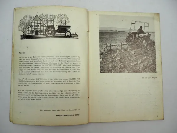 Orig. Massey Ferguson MF 148 Schlepper Betriebsanleitung Bedienung Wartung 1972
