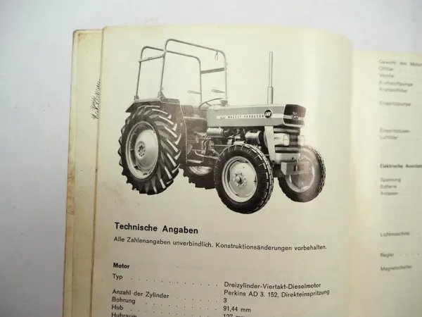 Orig. Massey Ferguson MF 148 Schlepper Betriebsanleitung Bedienung Wartung 1972