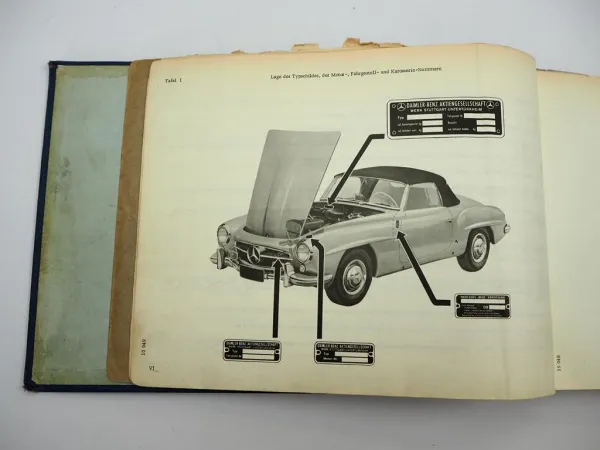 Orig. Mercedes Benz 190SL W121 Coupe Roadster Ersatzteilliste Parts List 1963