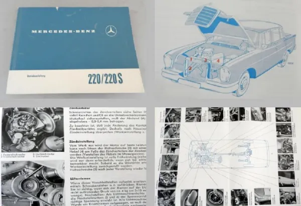 orig. Mercedes Benz 220 220b 220SB W111 Betriebsanleitung 1962 Heckflosse