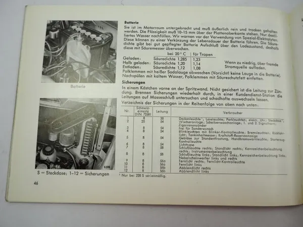 orig. Mercedes Benz 220 220b 220SB W111 Betriebsanleitung 1962 Heckflosse