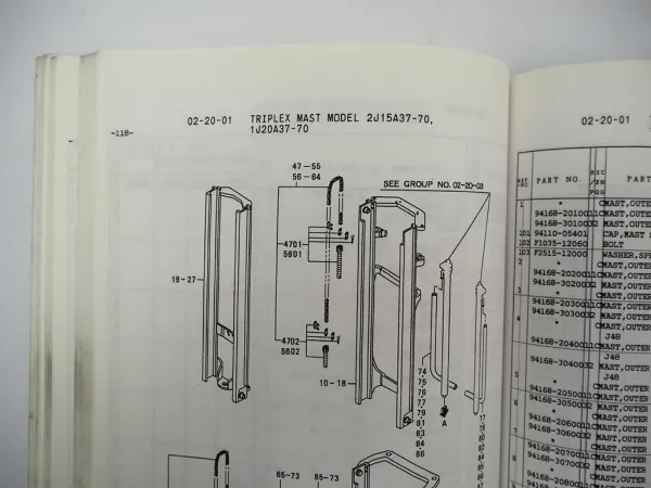 Orig. Mitsubishi FB 16 18 20 KT Forklift Truck Parts List Ersatzteilliste 2000