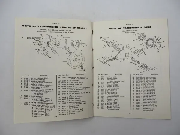 Orig. New Holland Super 65 Ramasseuse Presse Catalogue pieces de rechange 1970