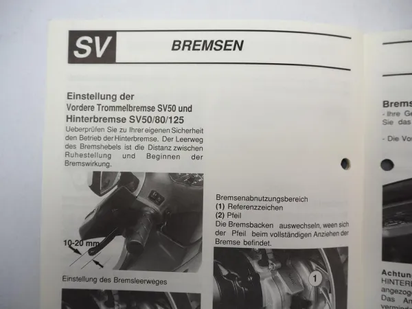 Orig. Peugeot MTC SV50 SV80 SV125 Roller Betriebsanleitung Wartungsheft 1990er