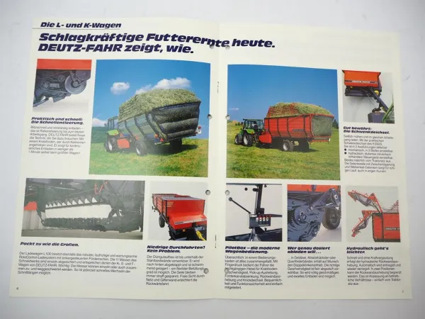 Orig. Prospekt Deutz Fahr L530 K550 K560 K570 E550 E570 F550 F570 Ladewagen 1985