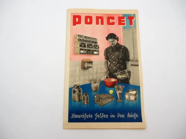 Orig. Prospekt Poncet Küchenhelfer Aufbewahrung Glas 1939 Eisen-Fuchs Stuttgart