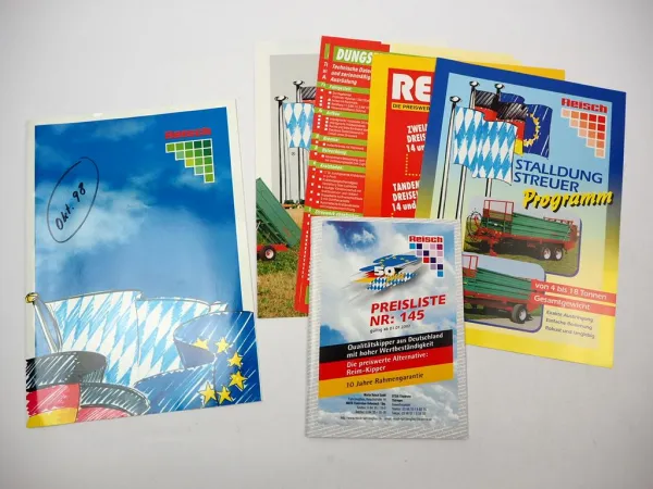 Orig. Prospektmappe Preisliste Reisch Landtechnik Kipper Dungstreuer 1997/2002