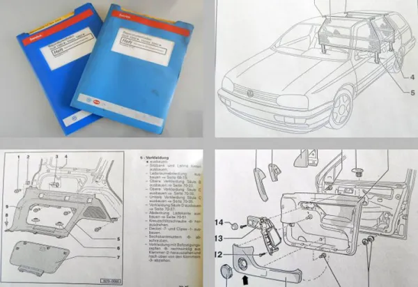 orig. Reparaturleitfaden VW Golf 3 ab 1992 Karosserie Montagearbeiten + Diagnose