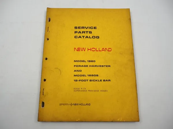 Orig. Sperry New Holland 1880 1880S Feldhäcksler Ersatzteilliste Parts List 1973