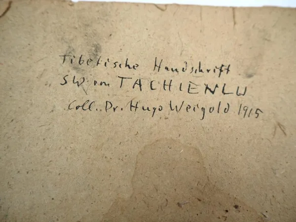 Orig. tibetische Handschrift Tacheilu Kangding China Sammlung H. Weigold 1915