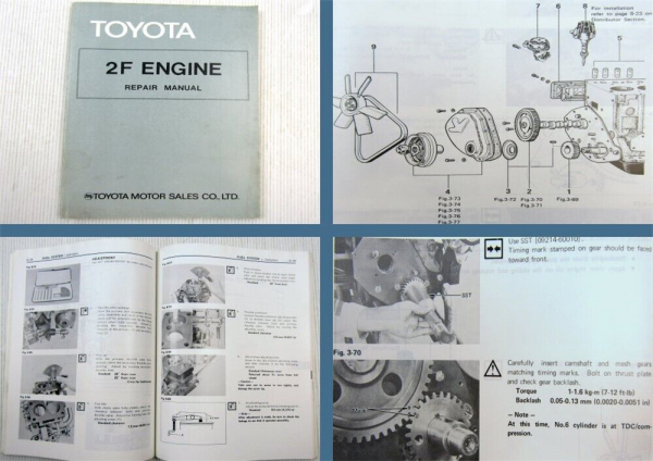 orig. Toyota Trucks Land Cruiser J40 FJ BJ HJ 4.0 L Engine 2F repair manual 1980