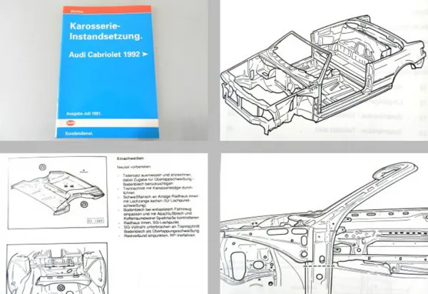 orig. VAG Reparaturleitfaden Audi Cabriolet ab 1992 8G Karosserie Instandsetzung