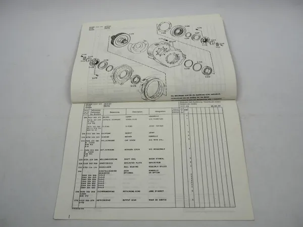 Orig. ZF 1 AVG 100 Achsverteilergetriebe Ersatzteilliste Benati Parts List 02/91