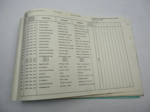 Orig. ZF 16 S -130 Synchroma Getriebe Ersatzteilliste Iveco Spare Parts List