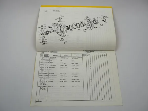 Orig ZF APL-345 Planetenlenkachse Ersatzteilliste Caterpillar Parts List 01/1986