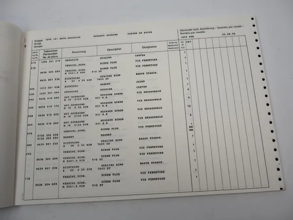 Orig. ZF Ecosplit 16 S 130/1 Getriebe Ersatzteilliste DAF Spare Parts List 8/90