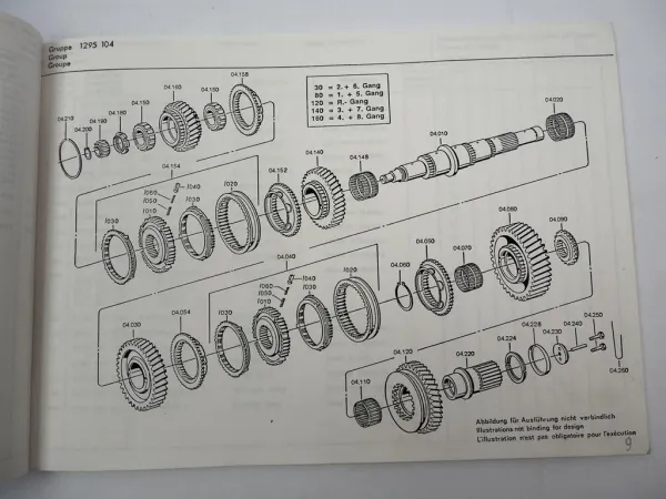 Orig. ZF Ecosplit 16 S 130 Getriebe Ersatzteilliste MAN Spare Parts List 07/1987