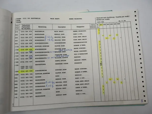 Orig. ZF Ecosplit 16 S 150 Getriebe Ersatzteilliste DAF Spare Parts List 11/90