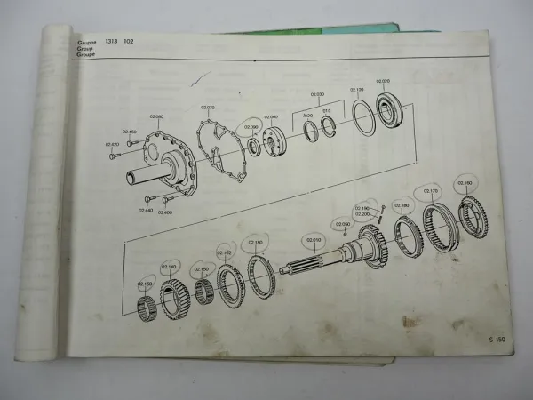 Orig. ZF Ecosplit 16 S 150 Getriebe Ersatzteilliste MAN Spare Parts List 10/88