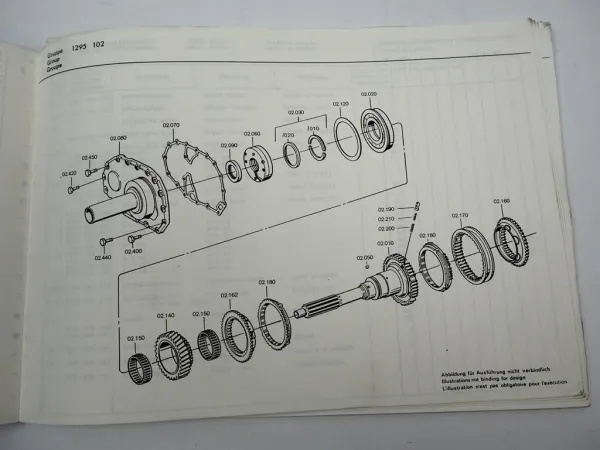 Orig. ZF Ecosplit 16 S 160 Getriebe Ersatzteilliste Daimler Benz Parts List 4/87