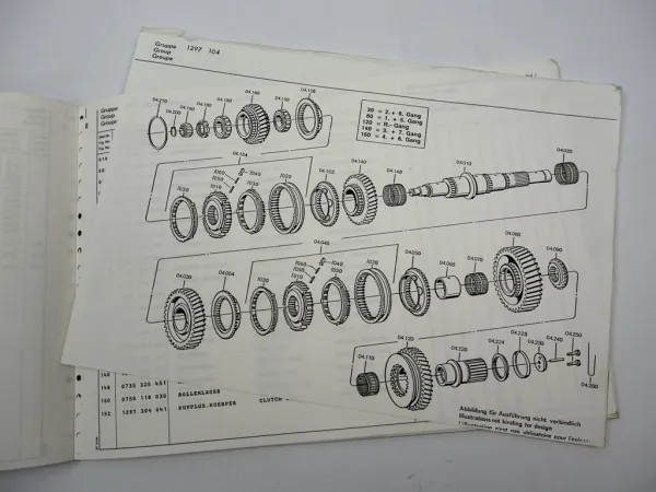 Orig. ZF Ecosplit 16 S 160 Getriebe Ersatzteilliste Daimler Benz Parts List 4/87