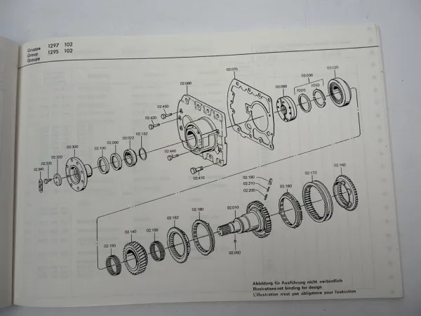 Orig. ZF Ecosplit 16 S 190/1 Getriebe Ersatzteilliste IVECO Parts List 11/1990
