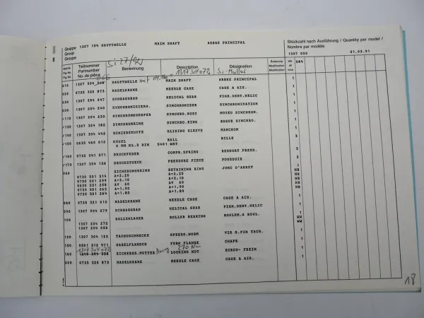 Orig. ZF S 5-42 Synchroma Getriebe Ersatzteilliste Leyland DAF Parts List 3/1991