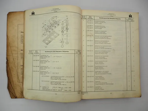 Original IHC 523 624 724 Dieselschlepper Ersatzteilliste Spare Parts List 1969