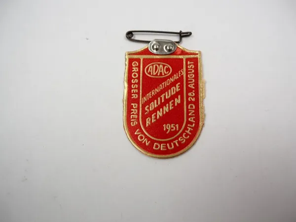 Original Abzeichen Motorsport Solitude Rennen 1951 ADAC Deutschland