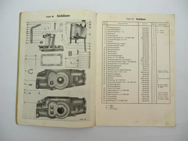 Original Agria 1800 Einachsschlepper Universalmaschine Ersatzteilliste 1956
