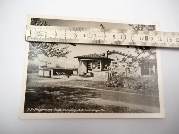 Original AK Lauenburg Elbe Fliegerkorps Modellflugschule ca. 1941
