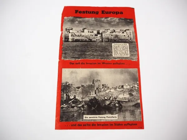 Original Alliierten Flugblatt Festung Europa England ca. 1944/45