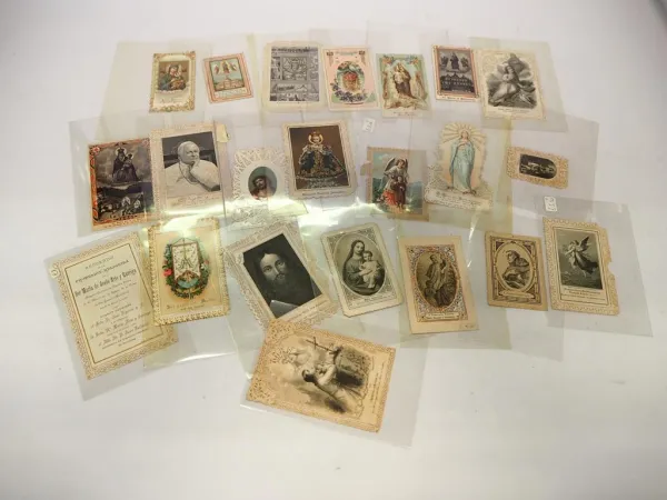 Original Andachtsbilder 22 Stück ca. 1880 bis 1900 teils beschädigt