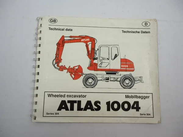 Original Atlas 1004 Serie 304 Mobilbagger Technische Daten 1999