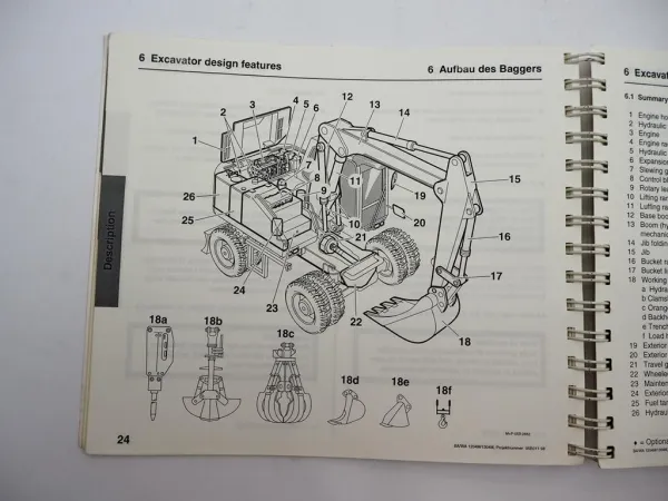 Original Atlas 1204 1304 Mobilbagger Betriebsanleitung Bedienung Wartung 1999