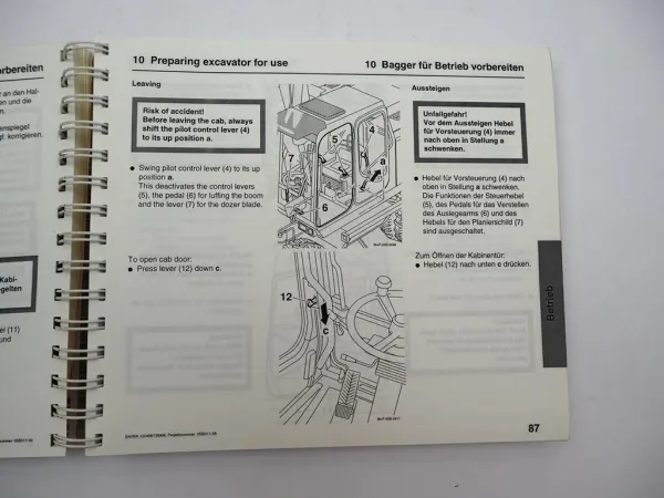 Original Atlas 1204 1304 Mobilbagger Betriebsanleitung Bedienung Wartung 1999