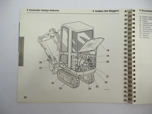 Original Atlas 404 Raupenbagger Betriebsanleitung Bedienung Wartung 1994
