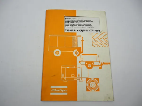 Original Atlas Copco XAS 55 65 75 Dd Kompressor Ersatzteilliste Parts List 1995