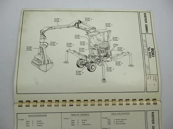 Original Boki 2050 Kompaktbagger Ersatzteilliste Parts List 1995 Kiefer GmbH