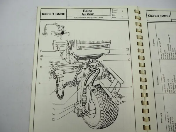 Original Boki 2050 Kompaktbagger Ersatzteilliste Parts List 1995 Kiefer GmbH