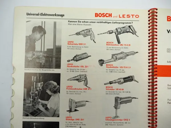 Original Bosch Universal Elektrowerkzeuge Katalog Preisliste 1959