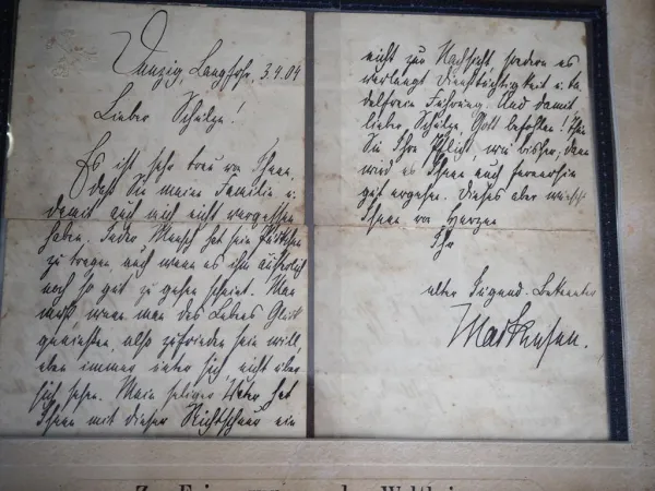 Original Brief mit Unterschrift von Mackensen Husar Danzig Langfuhr 1904