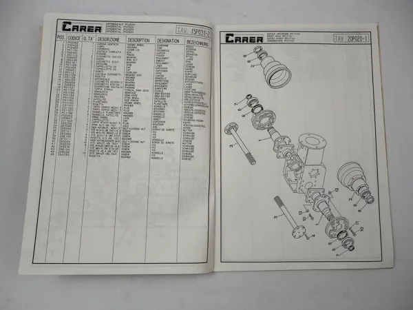 Original Carer C 13 16 18 20 25 Serie 48V Stapler Ersatzteiliste Parts List 1994