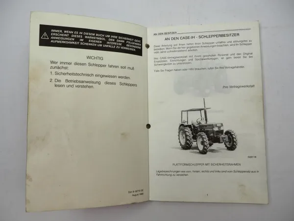 Original Case IHC 440 540 640 740 840 940 Traktor Betriebsanleitung Wartung 1990